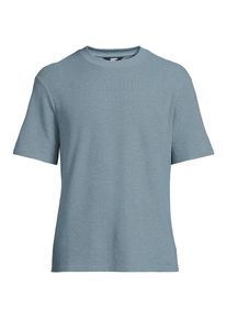 LANDS' END Premium Shirt mit Leinen und Waffelstruktur f&uuml;r Herren, Herren, size: regular, Blau, Leinen/Polyester-Mischung, by Lands' End