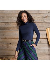 LANDS' END Rollkragenshirt aus Baumwoll/Modalmix, Damen, size: regular, Blau, Baumwolle/Elasthan/Baumwolle Modal, by Lands' End