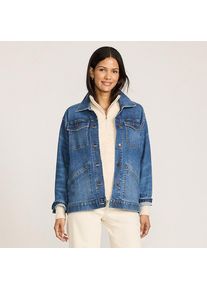 Trucker-Jeansjacke, oversized f&uuml;r Damen, Damen, size: regular, Blau, Baumwoll-Mischung/Polyester-Mischung, by Lands' End