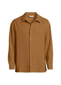 LANDS' END Doppellagiges Langarm-Hemd f&uuml;r Herren, Herren, size: regular, Beige, by Lands' End