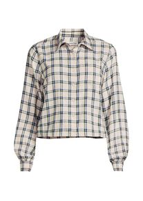 LANDS' END Verk&uuml;rzte Flanellbluse f&uuml;r Damen in Plus-Gr&ouml;&szlig;e, Damen, size: plus, Elfenbein, Baumwolle, by Lands' End