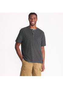 Kurzarm-Super-T Henleyshirt f&uuml;r Herren, Herren, size: regular, Schwarz, Baumwolle, by Lands' End