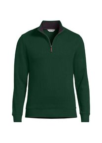 LANDS' END Rei&szlig;verschluss-Pullover aus Bedford-Ripp f&uuml;r Herren, Herren, size: regular, Gr&uuml;n, Baumwolle, by Lands' End