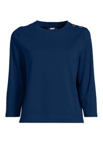 LANDS' END Shirt mit Schulterkn&ouml;pfen f&uuml;r Damen, Damen, size: regular, Blau, Baumwolle, by Lands' End