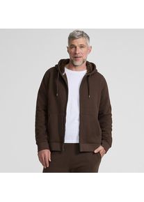 LANDS' END Sweat-Kapuzenjacke mit Teddyfleece-Innenseite f&uuml;r Herren, Herren, size: regular, Braun, Elasthan/Baumwoll-Mischung, by Lands' End