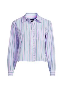 LANDS' END Verk&uuml;rztes Hemd mit R&uuml;schen f&uuml;r Damen, Damen, size: regular, Lila, Baumwolle, by Lands' End