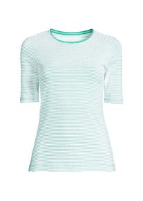 LANDS' END Shirt aus Baumwolle/Modal-Mix mit ellbogenlangen &Auml;rmeln und Rundausschnitt f&uuml;r Damen, Damen, size: regular, Wei&szlig;, Baumwolle Modal, by Lands' End
