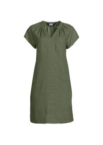 LANDS' END Leinenkleid mit Smok-Ausschnitt f&uuml;r Damen in Plus-Gr&ouml;&szlig;e, Damen, size: plus, Gr&uuml;n, Leinen, by Lands' End
