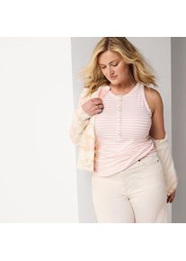 LANDS' END &Auml;rmelloses Henley-Shirt f&uuml;r Damen, Damen, size: regular, Elfenbein, Elasthan/Kunstseide/Viskose, by Lands' End