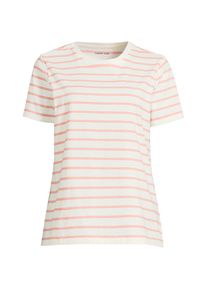 LANDS' END Supima Kurzarm-Shirt mit rundem Ausschnitt f&uuml;r Damen, Damen, size: regular, Elfenbein, Baumwolle, by Lands' End