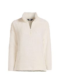 LANDS' END Pl&uuml;schfleece-Pullover mit Rei&szlig;verschluss f&uuml;r Damen in Plus-Gr&ouml;&szlig;e, Damen, size: plus, Elfenbein, Polyester, by Lands' End