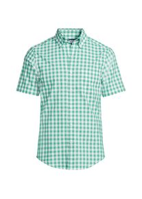 LANDS' END Gemustertes Popelin-Kurzarmhemd f&uuml;r Herren, Classic Fit, Herren, size: regular, Gr&uuml;n, Baumwolle, by Lands' End