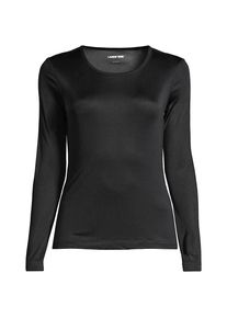 LANDS' END Seidenunterhemd mit Rundhalsausschnitt f&uuml;r Damen in Petite-Gr&ouml;&szlig;e, Damen, size: petite, Schwarz, Seide, by Lands' End