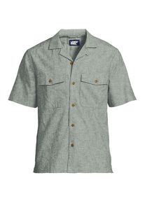 Kurzarmhemd aus Baumwoll-/Leinenmix f&uuml;r Herren, Herren, size: regular, Gr&uuml;n, Leinen/Baumwoll-Mischung, by Lands' End