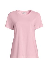 LANDS' END Supima T-Shirt mit Rundhalsausschnitt f&uuml;r Damen, Damen, size: regular, Pink, Baumwolle, by Lands' End