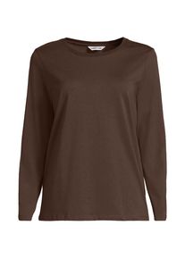 LANDS' END Lang&auml;rmeliges Supima-Shirt mit Rundausschnitt f&uuml;r Damen in Petite-Gr&ouml;&szlig;e, Damen, size: petite, Braun, by Lands' End