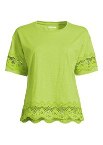 LANDS' END Flammgarn-Shirt mit Bord&uuml;ren f&uuml;r Damen, Damen, size: regular, Gr&uuml;n, Baumwolle, by Lands' End