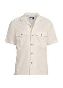 LANDS' END Kurzarmhemd aus Baumwoll-/Leinenmix f&uuml;r Herren, Herren, size: regular, Elfenbein, Leinen/Baumwoll-Mischung, by Lands' End