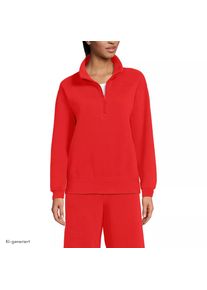 LANDS' END Serious Sweats Pullover mit Rei&szlig;verschluss, Damen, size: regular, Rot, Baumwoll-Mischung/Polyester-Mischung, by Lands' End