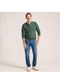 LANDS' END Struktur-Henleyshirt mit Leinen f&uuml;r Herren, Herren, size: regular, Gr&uuml;n, Leinen/Polyester/Polyester-Mischung, by Lands' End