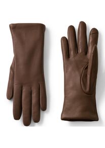 LANDS' END Lederhandschuhe mit Kaschmirfutter, Damen, size: regular, Braun, Kaschmir/Leder, by Lands' End