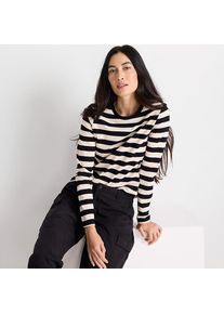 LANDS' END Lang&auml;rmeliges Supima-Shirt mit Rundausschnitt f&uuml;r Damen in Petite-Gr&ouml;&szlig;e, Damen, size: petite, Elfenbein, by Lands' End