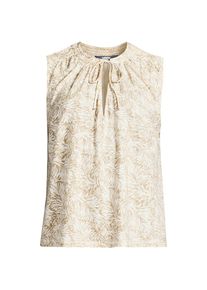 LANDS' END Top aus Leinenmix mit Bindekragen f&uuml;r Damen, Damen, size: regular, Beige, Leinen, by Lands' End