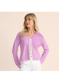 LANDS' END Cardigan aus Leinenmix zum Binden f&uuml;r Damen, Damen, size: regular, Lila, Baumwolle/Leinen, by Lands' End