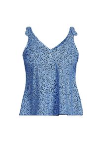 LANDS' END Tankini-Top mit geknoteten Tr&auml;gern und Flattersaum f&uuml;r Damen, Damen, size: regular, Blau, Elasthan/Nylon-Mischung, by Lands' End