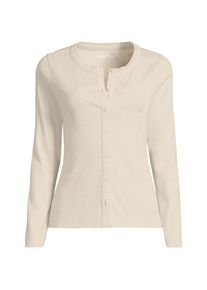 LANDS' END Rippshirt mit durchgehender Knopfreihe f&uuml;r Damen in Plus-Gr&ouml;&szlig;e, Damen, size: plus, Elfenbein, Elasthan/Baumwoll-Mischung, by Lands' End