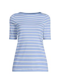 LANDS' END Supima-Shirt aus Baumwolle mit U-Boot-Ausschnitt f&uuml;r Damen, Damen, size: regular, Lila, Baumwolle, by Lands' End