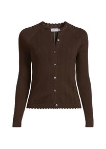 LANDS' END Ajour-Cardigan aus Baumwolle f&uuml;r Damen, Damen, size: regular, Braun, Baumwolle, by Lands' End