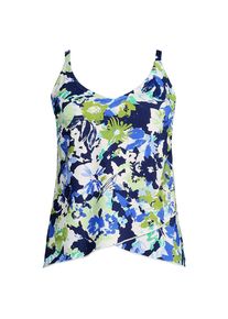 LANDS' END Tankinitop mit Tulpensaum chlorresistent f&uuml;r Damen, Damen, size: regular, Blau, Nylon-Mischung, by Lands' End
