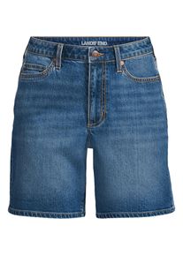 LANDS' END Soft Denim Mid Waist Jeansshorts 18 cm in Plus-Gr&ouml;&szlig;e, Damen, size: plus, Blau, Baumwoll-Mischung, by Lands' End