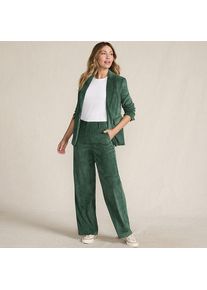 LANDS' END Stretchcord-Hose mit weitem Bein f&uuml;r Damen in Petite-Gr&ouml;&szlig;e, Damen, size: petite, Gr&uuml;n, Polyester/Polyester-Mischung, by Lands' End