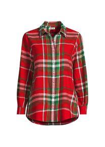 LANDS' END Boyfriend-Bluse aus Flanell f&uuml;r Damen in Plus-Gr&ouml;&szlig;e, Damen, size: plus, Rot, Baumwolle, by Lands' End