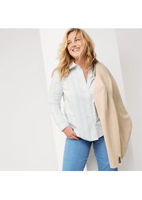 LANDS' END K&uuml;hlende Langarm-Hemdbluse f&uuml;r Damen, Damen, size: regular, Gr&uuml;n, Baumwoll-Mischung/Polyester-Mischung, by Lands' End