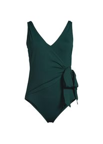 Badeanzug mit seitlichem Bindeband, hohes Bein f&uuml;r Damen, Damen, size: regular, Gr&uuml;n, Nylon-Mischung, by Lands' End
