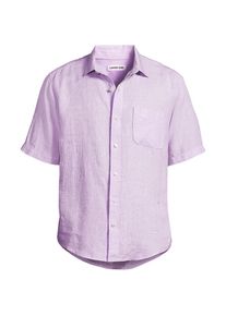 LANDS' END Premium Reinleinen-Hemd mit kurzen &Auml;rmeln f&uuml;r Herren, Classic Fit, Herren, size: regular, Lila, Leinen, by Lands' End