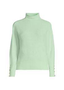 LANDS' END Soft Touch Stehkragenpullover mit &Auml;rmelkn&ouml;pfen f&uuml;r Damen, Damen, size: regular, Gr&uuml;n, Polyacryl/Woll-Mischung/Nylon-Mischung, by Lands' End