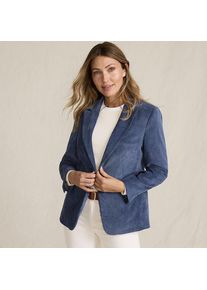 LANDS' END Stretchcord-Blazer f&uuml;r Damen, Damen, size: regular, Blau, Polyester/Nylon/Polyester-Mischung, by Lands' End