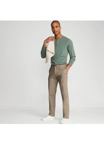 LANDS' END Straight Fit Stretch-Chino, Herren, size: regular, Beige, Baumwolle, by Lands' End