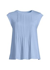 LANDS' END Kurz&auml;rmeliges Biesenshirt aus Baumwolle/Modal-Mix f&uuml;r Damen, Damen, size: regular, Blau, Baumwolle Modal, by Lands' End