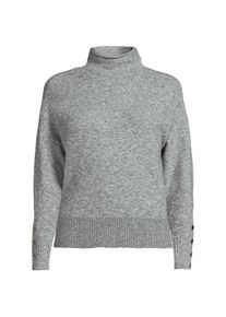 LANDS' END Soft Touch Stehkragenpullover mit &Auml;rmelkn&ouml;pfen f&uuml;r Damen, Damen, size: regular, Grau, Polyacryl/Woll-Mischung/Nylon-Mischung, by Lands' End