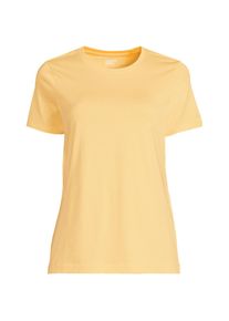 LANDS' END Supima Kurzarm-Shirt mit rundem Ausschnitt f&uuml;r Damen, Damen, size: regular, Gelb, Baumwolle, by Lands' End