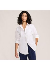 LANDS' END B&uuml;gelleichtes Langarmhemd im Boyfriend-Look f&uuml;r Damen, Damen, size: regular, Wei&szlig;, Baumwolle, by Lands' End