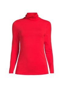 LANDS' END Rollkragenshirt aus Baumwoll/Modalmix in Plus-Gr&ouml;&szlig;e, Damen, size: plus, Rot, Baumwolle/Elasthan/Baumwolle Modal, by Lands' End