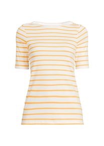 LANDS' END Supima-Shirt aus Baumwolle mit U-Boot-Ausschnitt in Plus-Gr&ouml;&szlig;e f&uuml;r Damen, Damen, size: plus, Elfenbein, Baumwolle, by Lands' End