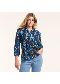 LANDS' END Baumwolle/Modal-Biesenshirt mit 3/4-&Auml;rmeln f&uuml;r Damen, Damen, size: regular, Blau, Elasthan/Baumwoll-Mischung/Synthetic-blend, by Lands' End