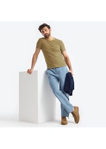 LANDS' END Kurzarm-Streifenshirt mit Struktur f&uuml;r Herren, Herren, size: regular, Braun, Viskose/Polyester-Mischung, by Lands' End